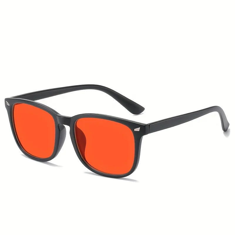 Classic Blue Light Blocking Glasses – Red & Orange Lenses for Sleep & UV Protection