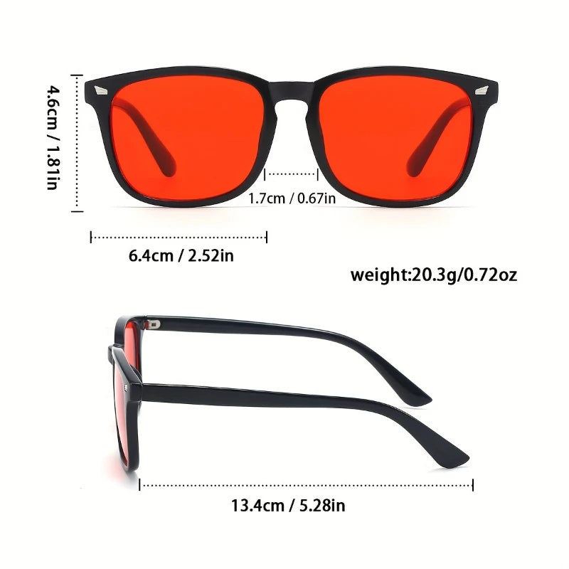 Classic Blue Light Blocking Glasses – Red & Orange Lenses for Sleep & UV Protection